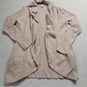 Barefoot Dreams CozyChic Lite Circle Cardigan Size Medium Gray Long Sleeve Open